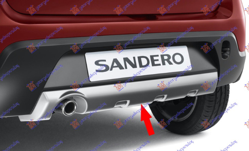 Spoiler i poshtëm në parakolpin e pasëm (stepway)i argjendtë
