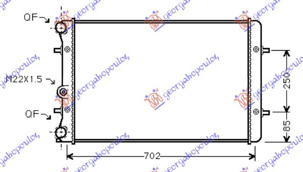 Radiator për motor të gjitha modelet benzinë/dizel (marsh manual/automatik) (me/pa kondicioner) (650x415x25)
