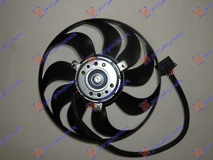 Ventilator për radiatorpër motor (Motor + helikë) (290mm) (220/60w) (3 pinë) (9 karcë)