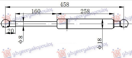 Amortizues (një) për kofano (460L-300N)