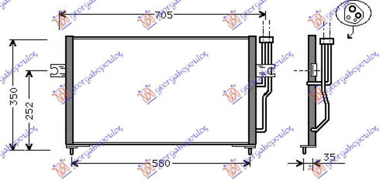 Radiator i kondicionerit benzinë/dizel (marsh manual) (610x350x16)