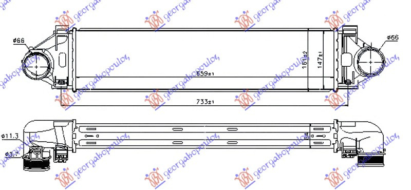 Interkuler 2.0T/3.0T6 benzinë - 2.0D/2.4D5 dizel (660x145x64)