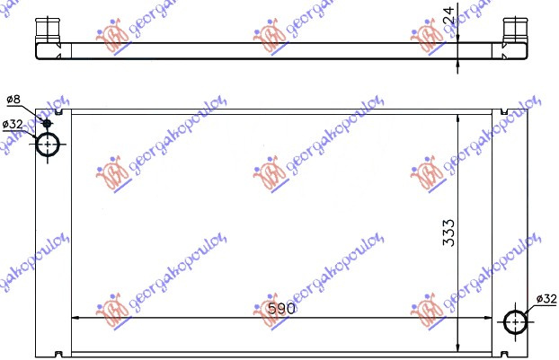 Radiator për motor 1.6T.PET-1.6-2.0dizel (59x33.4)