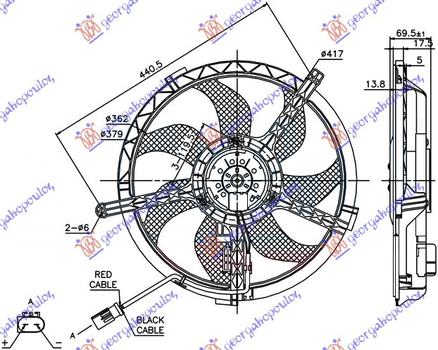 Ventilator komplet (2 pinë)