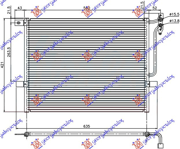 Radiator i kondicionerit (52x42x1,6)