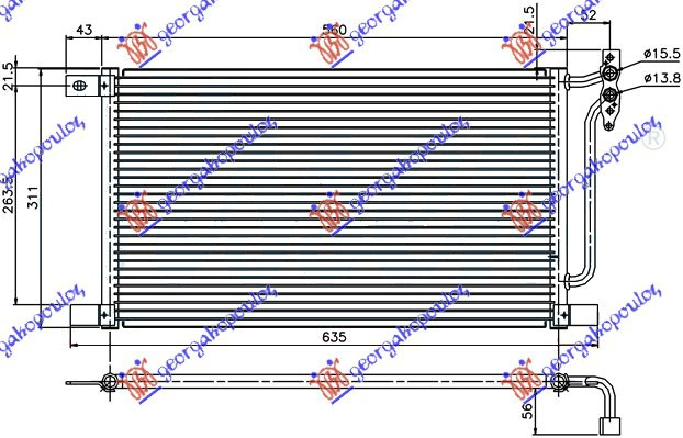 Radiator i kondicionerit dizel (52x31,4x16)
