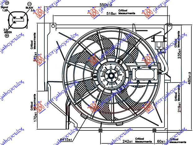 Ventilator komplet benzinë (me njësi kontrolluese) (MAHLE BEHR)