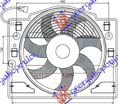 Ventilator për radiator me motor komplet benzinë/dizel (pa njësi kontrolluese)
