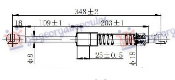 Amortizues (një) për derën e bagazhit 4 dyer/kupe (350L-320N)