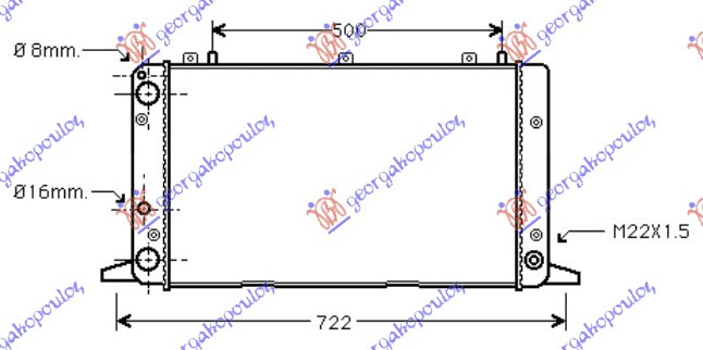 Radiator për motor 1.6-1.8-1.9-2.0 (59x32)