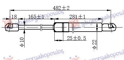 Amortizues (një) për derën e bagazhit sportback (483L-750N)