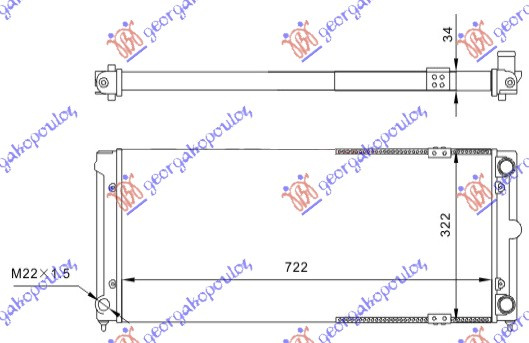 Radiator për motor 1,6-1,8 (me kondicioner) (72x32)