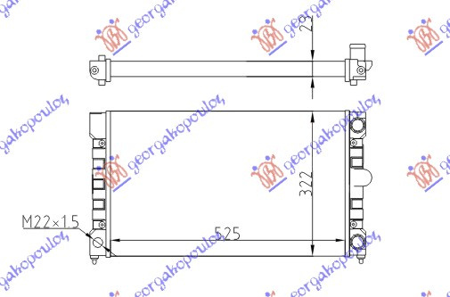 Radiator për motor 1,6-1,8 (pa kondicioner) (52x32)