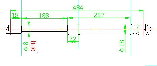 Amortizues (një) për derën e bagazhit (484L-475N)