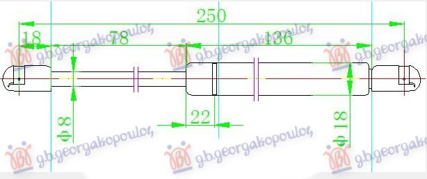 Amortizues (një) për kofano (250L-660N)
