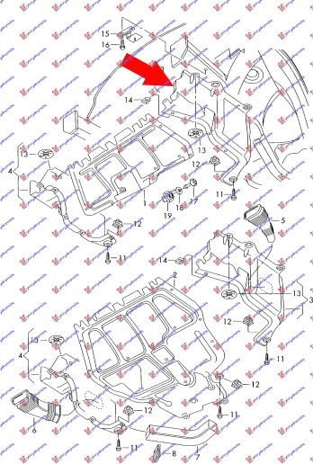 Mbrojtje/kapak nën motor / anësore