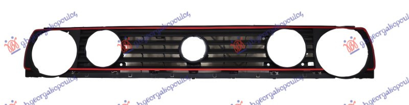Maskë pvc/grilë me hapje për drita për mjegull (shirit të kuq)
