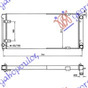 Radiator për motor benzinë/dizel (me kondicioner) (67.5x32x3.4)
