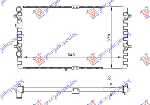 Radiator për motor të gjitha modelet benzinë/dizel (marsh manual/automatik) (me/pa kondicioner) (65x38) (VALEO CLASSIC)