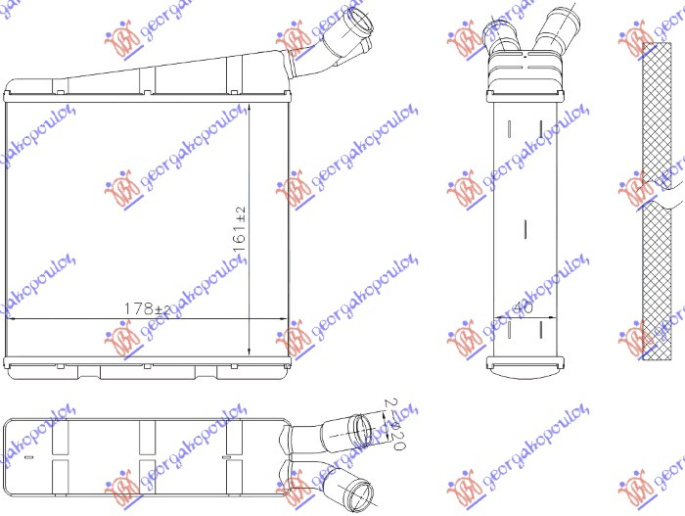 Radiator shtesë për motor 2.0 benzinë - 2.0 dizel (marsh manual/automatik) (161x178)
