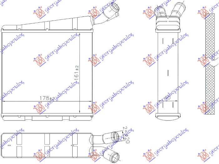 Radiator shtesë për motor 2.0 benzinë - 2.0 dizel (marsh manual/automatik) (161x178)