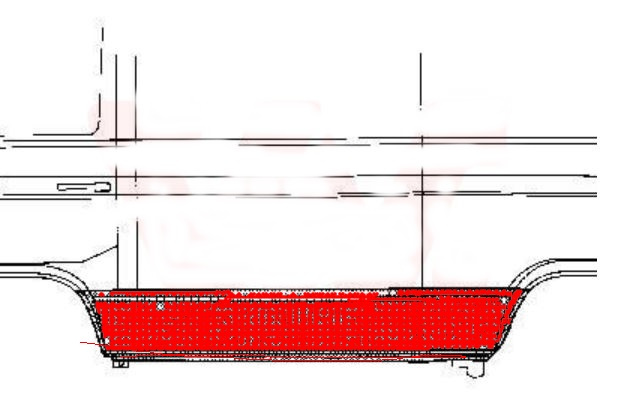 Panel mbrojtje/ llamarinë anësore e poshtme (165cm)