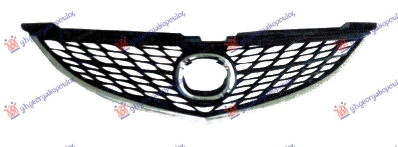 Maskë pvc/grilë me ngjyrë të zezë me kornizë krom
