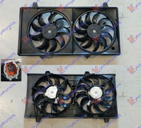 Ventilator komplet (dopio) 1.8-2.0 benzinë - 2.2 CRDT dizel (4 + 4 pinë)