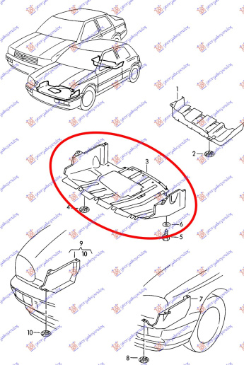 Mbrojtje/kapak nën motor