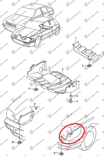 Mbrojtje/kapak nën motor plastik