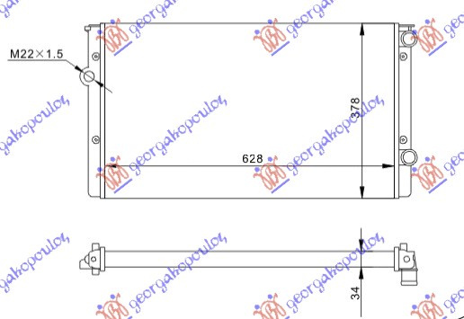 Radiator për motor 1.9 TD (63x38)