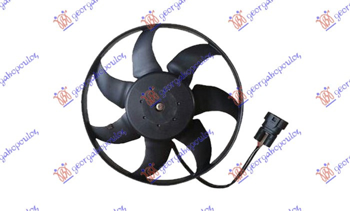 Ventilator për kondicioner (Motor + Ventilator) (2 pinë) (345mm) (lidhës elektrik i gjatë) (me kabllo)