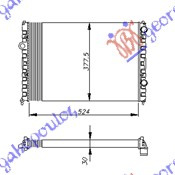Radiator për motor 1.6-1.8-2.00 (marsh manual) (pa kondicioner) (52.5x37.7)