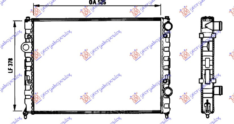 Radiator për motor 1.6-1.8-2.00 ΜΑΝ (pa kondicioner) (52.5x37.7) (VALEO CLASSIC)