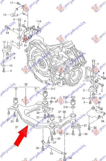 Mbajtës për motor (marsh automatik)