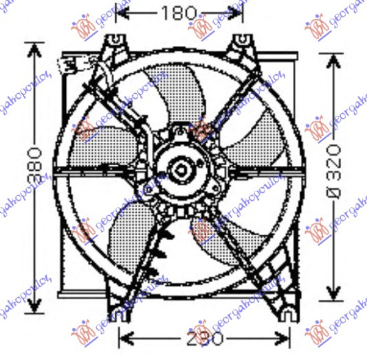 Ventilator komplet benzinë (330mm) (2 pinë)