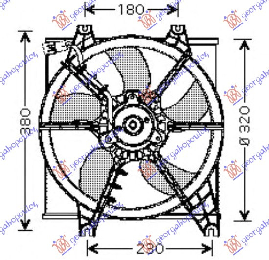 Ventilator komplet benzinë (330mm) (2 pinë)