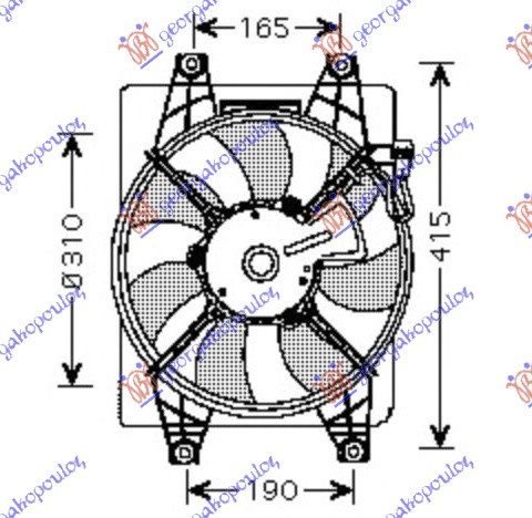 Ventilator për kondicioner komplet benzinë/dizel (marsh manual/automatik)