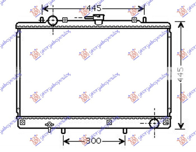 Radiator për motor 2.5 D dizel me/pa kondicioner (375x603x27) (KOYO)
