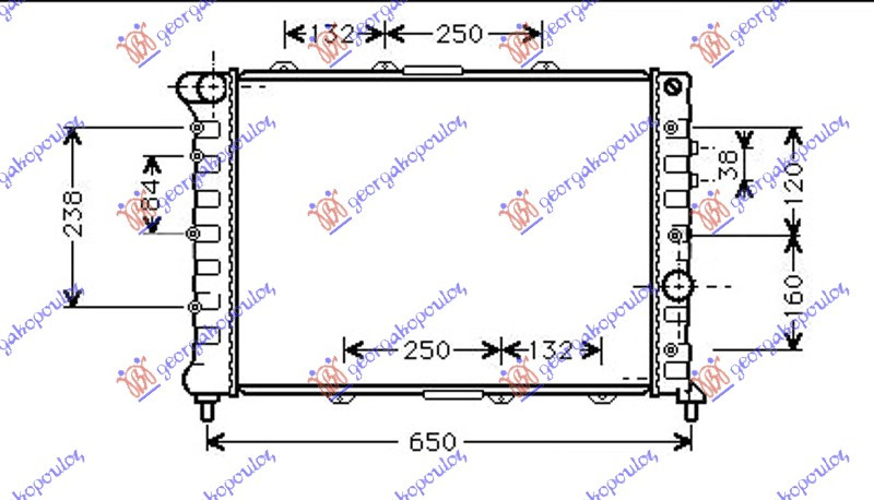 Radiator për motor 1.9JTD-2.4JTD (58x39.5x24)
