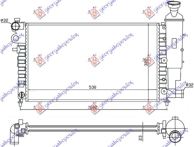 Radiator për motor xN/xR (53x32) (me/pa kondicioner)