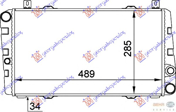 Radiator për motor 1.3 (me kondicioner) (49x28.5) (MAHLE BEHR)