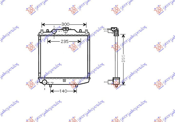Radiator për motor (32,5x34,8)