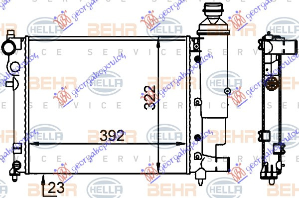 Radiator për motor xN (39x32) (MAHLE BEHR)