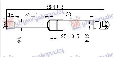 Amortizues (një) për kofano (285L-400N)