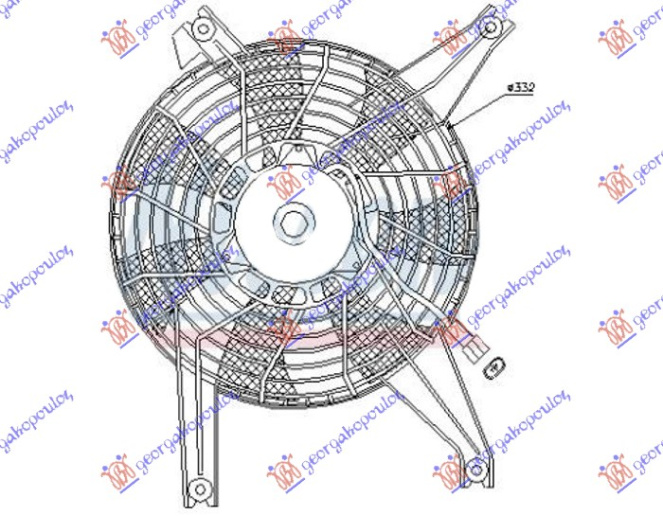 Ventilator për kondicioner komplet benzinë/dizel (320mm)