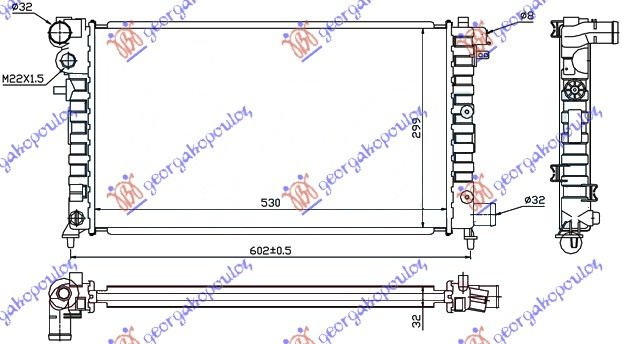 Radiator për motor 1,5 dizel (53x29,7)