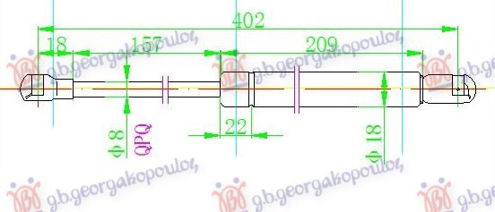 Amortizues (një) për kofano (405L-460N)