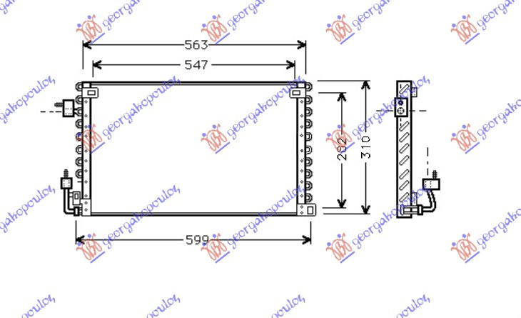 Radiator i kondicionerit (54x31.3x2.5)