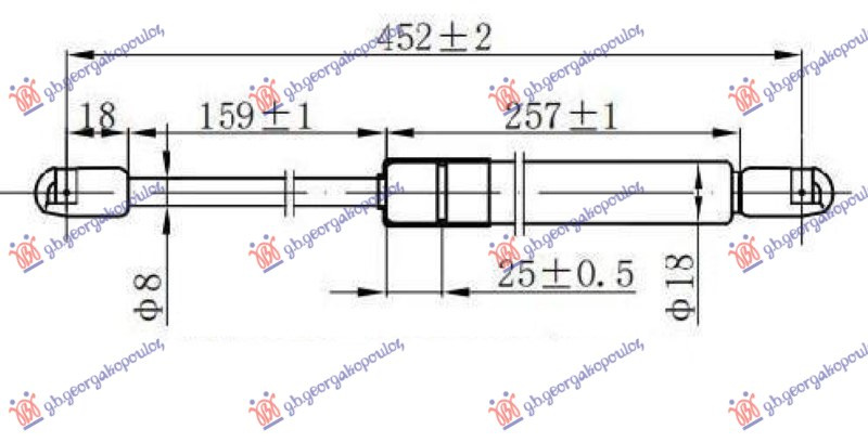 Amortizues (një) për kofano (453L-290N)